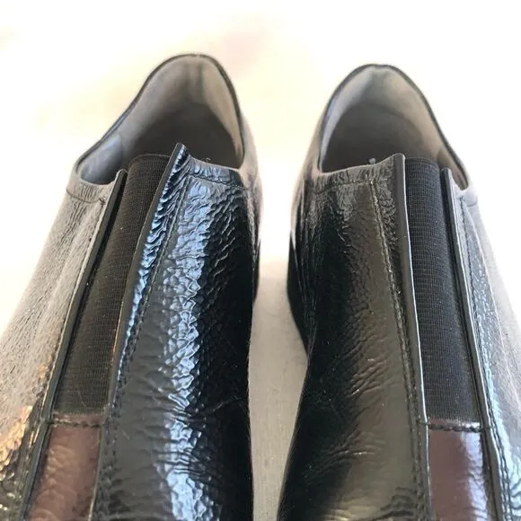 Mephisto womens air relax black leather slip on loafer shoes size 8