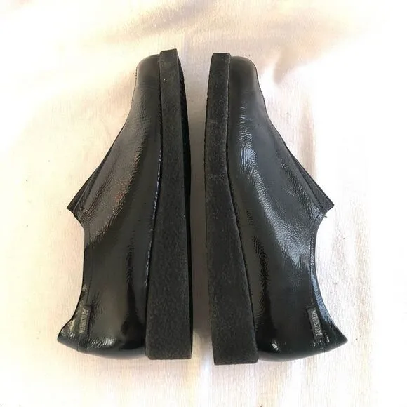 Mephisto womens air relax black leather slip on loafer shoes size 8