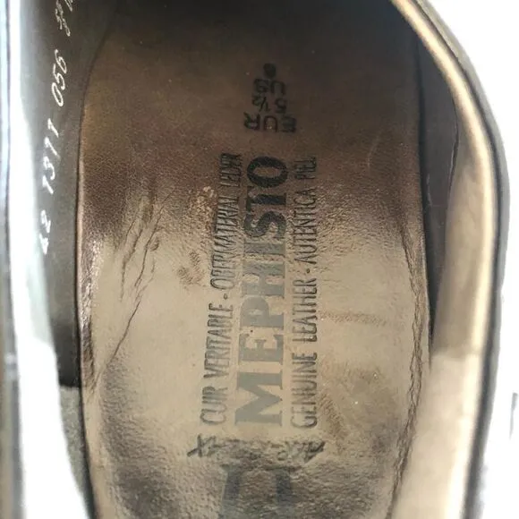 Mephisto womens air relax black leather slip on loafer shoes size 8