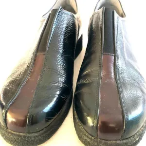 Mephisto womens air relax black leather slip on loafer shoes size 8
