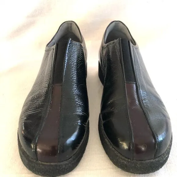Mephisto womens air relax black leather slip on loafer shoes size 8