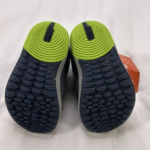 Merrell Bare Steps Shoes Boy's Size 4W Ridge Jr Hiking Boots Leather Blue Green