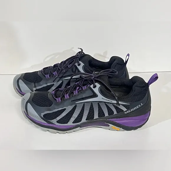 MERRELL Black, purple &amp; gray‎ women’s SIREN EDGE 3 hiking shoes size 11.