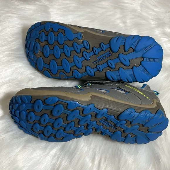 Merrell Boys Gray Blue Outdoor Hiking Shoes