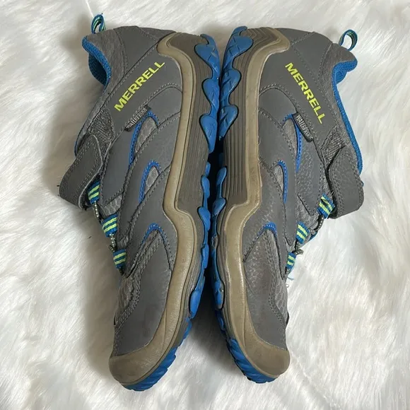 Merrell Boys Gray Blue Outdoor Hiking Shoes