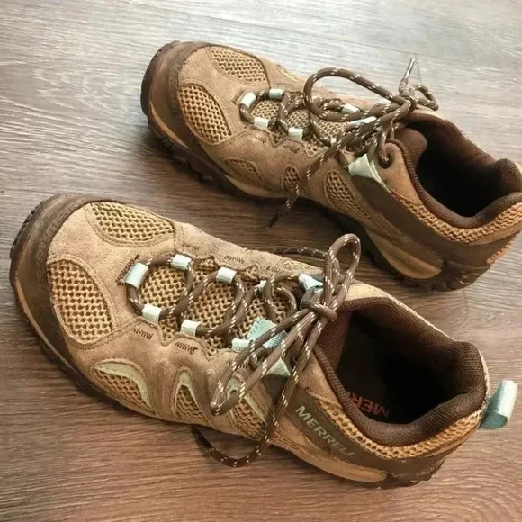 Merrell Brown Turquoise Hiking Shoes Walking Boots Low Top J78636: 7