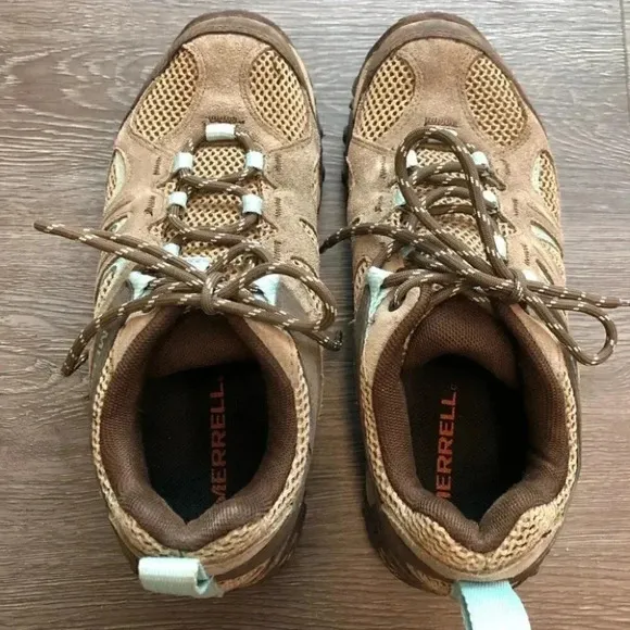 Merrell Brown Turquoise Hiking Shoes Walking Boots Low Top J78636: 7