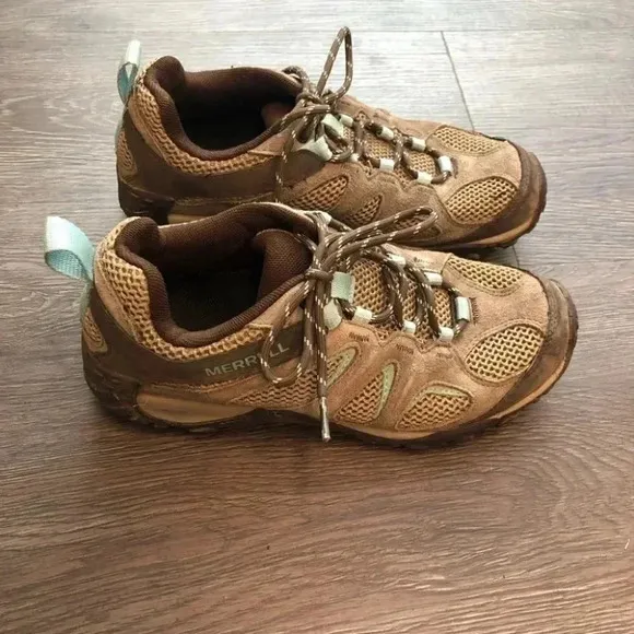 Merrell Brown Turquoise Hiking Shoes Walking Boots Low Top J78636: 7