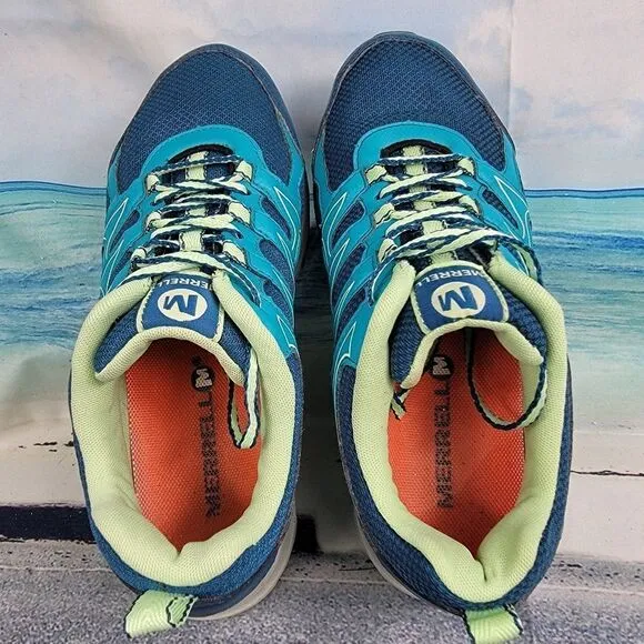 Merrell  Hiking Trail Running Blue Green Sneakers J319456C Women's 7