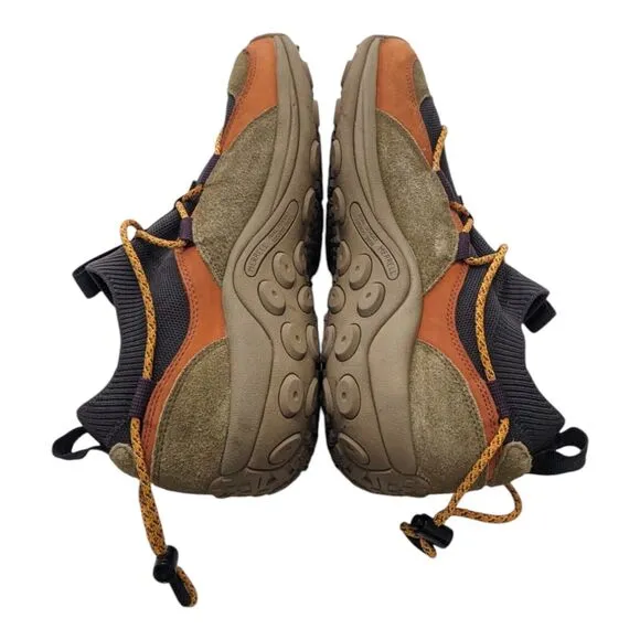 Merrell Jungle Moc Explorer Hiking Shoes Mens Size 10 Orange Beige Suede J003571