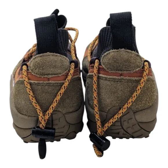 Merrell Jungle Moc Explorer Hiking Shoes Mens Size 10 Orange Beige Suede J003571