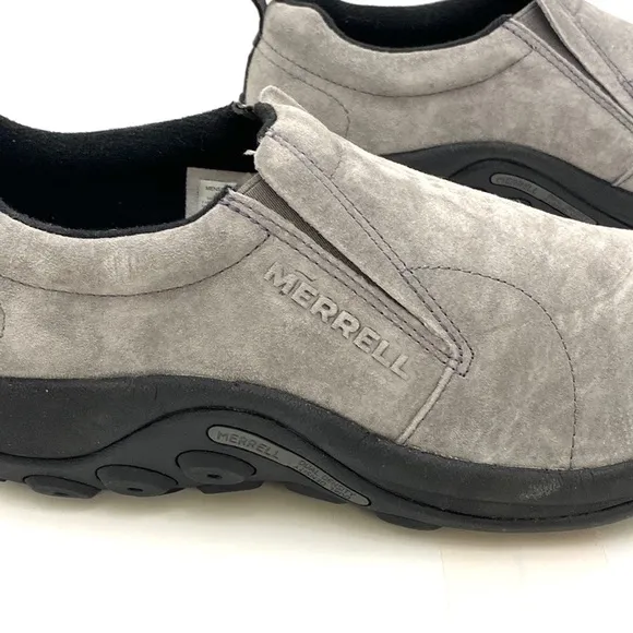 Merrell Men's Grey Suede Leather Jungle Moc Slip-On Shoes J71447