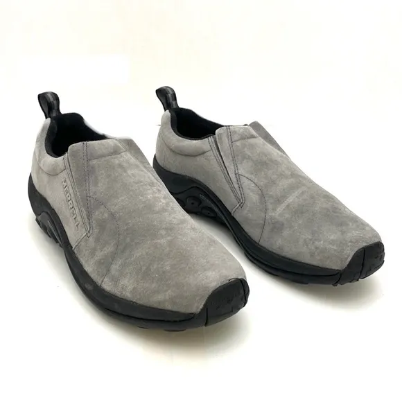 Merrell Men's Grey Suede Leather Jungle Moc Slip-On Shoes J71447