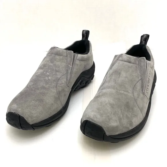 Merrell Men's Grey Suede Leather Jungle Moc Slip-On Shoes J71447