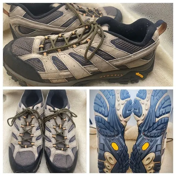 Merrell Mens Moab 2  Hiking Shoes Slightly Used J06011 Size 13