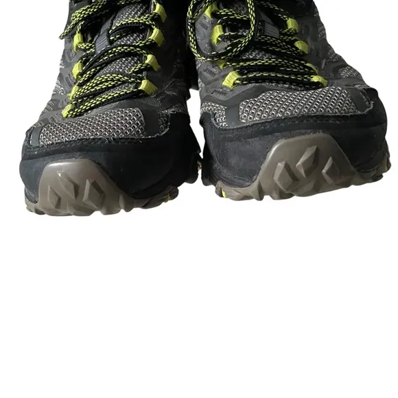 MERRELL Men’s Moab FST Olive Mesh Hiking Shoes Black Gray Yellow 9