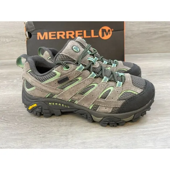 Merrell Moab 2 J06028 Women's 5M Gray Suede Mesh WP Casual Hiking Sneaker Shoes