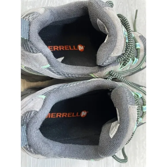 Merrell Moab 2 J06028 Women's 5M Gray Suede Mesh WP Casual Hiking Sneaker Shoes