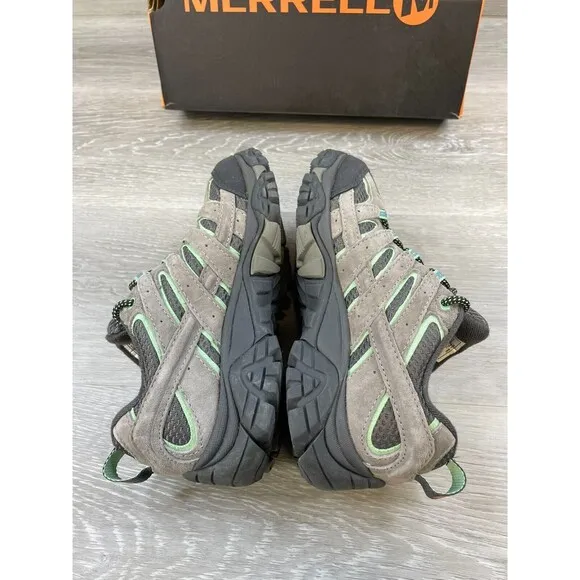 Merrell Moab 2 J06028 Women's 5M Gray Suede Mesh WP Casual Hiking Sneaker Shoes