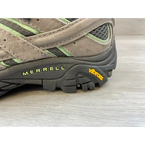 Merrell Moab 2 J06028 Women's 5M Gray Suede Mesh WP Casual Hiking Sneaker Shoes