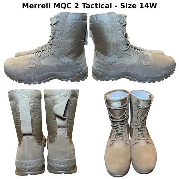 Merrell MQC 2 Tactical Boots Coyote J099375W Size 14W Slip Oil Resistant