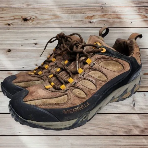 Merrell Refuge Core Mens 10.5 Hiking Shoes Dark Earth Brown Waterproof Casual