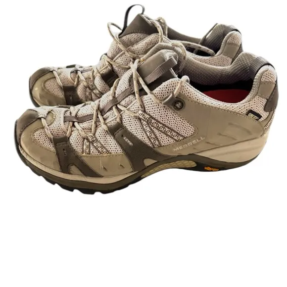 Merrell Siren Sport 3 GORE-TEX Hiking Shoes gray white Vibram soles SZ 9 NWOT
