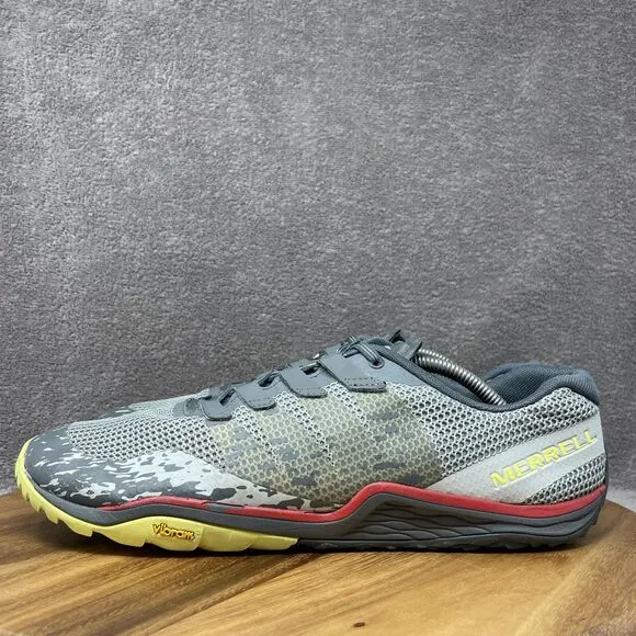 Merrell Trail Glove 5 Barefoot 2 Hiking Running Shoes Gray Mens Size 11.5 Vibram