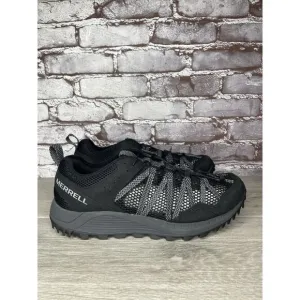 Merrell Wildsport Aerosport Black Synthetic Lace Hiking Outdoor Shoes Men 10.5US