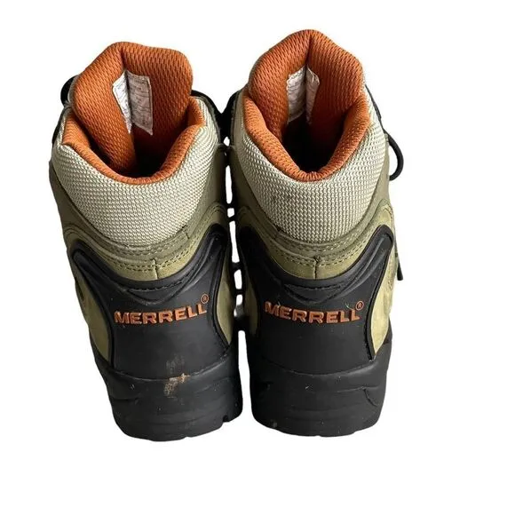 MERRELL Women’s Green Black Lace Up Hiking Ankle Boot Green Black 9