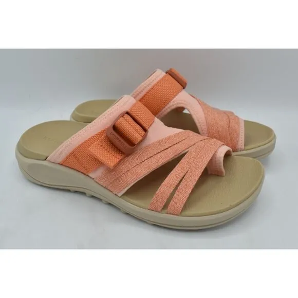 Merrell Womens Size 8 District 4 Post Peach Slide Sandals Shoes