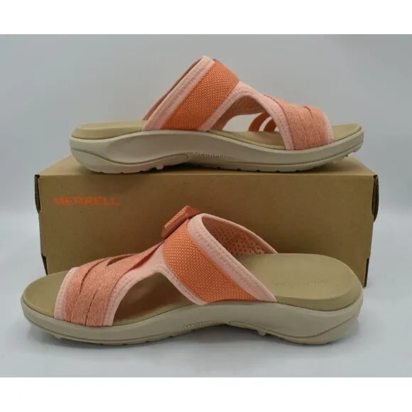 Merrell Womens Size 8 District 4 Post Peach Slide Sandals Shoes