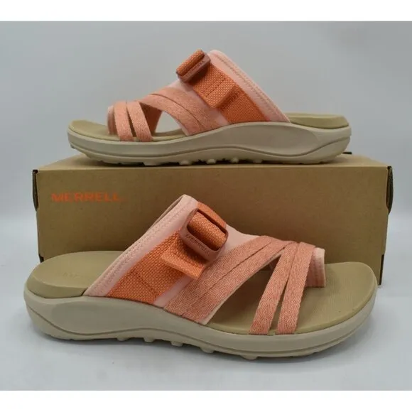 Merrell Womens Size 8 District 4 Post Peach Slide Sandals Shoes