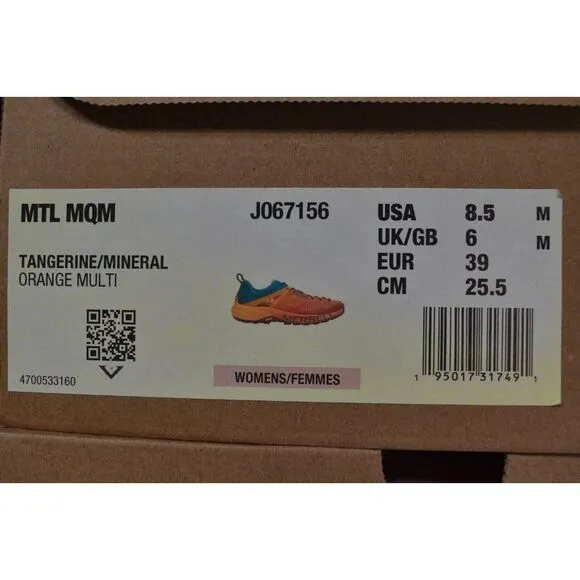 Merrell Womens Size 8.5 MTL MQM Tangerine Mineral Outdoors Hiking Shoes Sneakers
