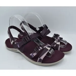 Merrell Womens Size 9 District 3 Burgundy Backstrap Web Sandals Shoes