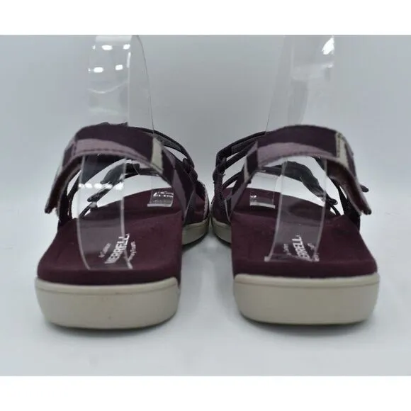 Merrell Womens Size 9 District 3 Burgundy Backstrap Web Sandals Shoes
