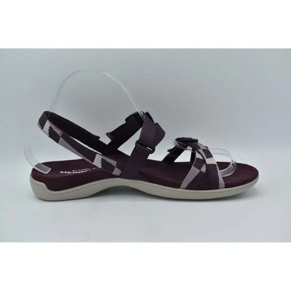 Merrell Womens Size 9 District 3 Burgundy Backstrap Web Sandals Shoes