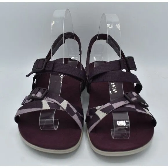 Merrell Womens Size 9 District 3 Burgundy Backstrap Web Sandals Shoes
