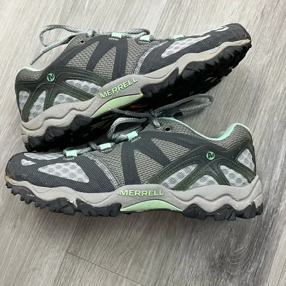 Merrelll Women’s Grassbow Air Trail Granite Mint Low Top Hiking Shoes Size 6