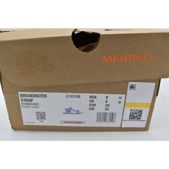 Merrell Womens Size 8 Breakwater Stonewash Blue Strap Sandals Shoes