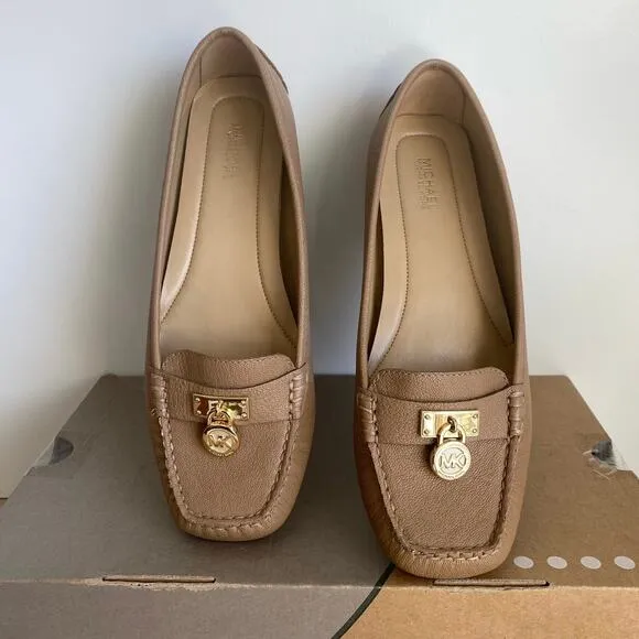 Michael Kors Hamilton Loafers w/Gold Lock Women Slip On Shoes- W 8