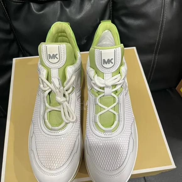 Michael Kors Men's White and Green Sneakers
