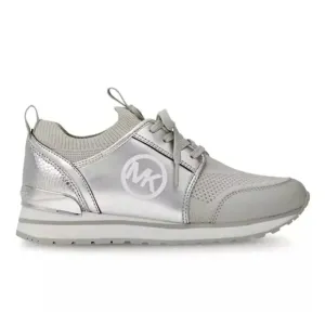 Michael Kors Women's Dash Knit Trainer Sneakers Silver Size 9.5 M (MSRP $165)