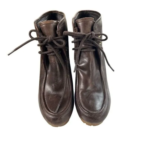 Michael Kors Booties Boots Shoes Wedge Leather Brown Size 7