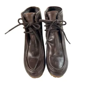 Michael Kors Booties Boots Shoes Wedge Leather Brown Size 7