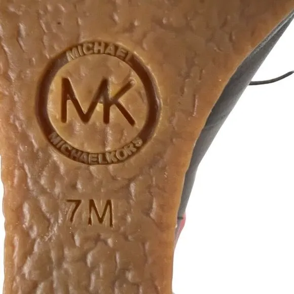Michael Kors Booties Boots Shoes Wedge Leather Brown Size 7