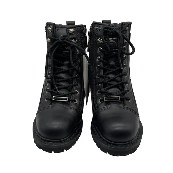 Milwaukee Moto Boots Womens 7 Freedom Flex Leather Zip Lace Up Comfort Biker NEW