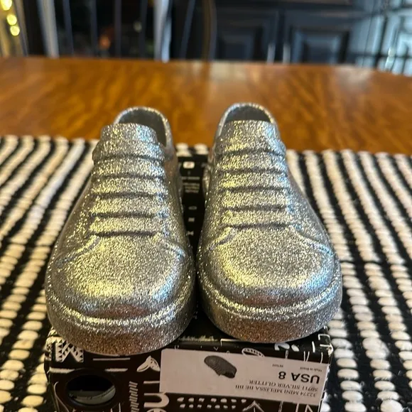 MINI MELISSA girls MINI BE SILVER GLITTER SNEAKERS