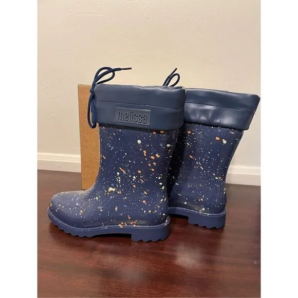 Mini Melissa kids water resistant  rain comfy boot size 2 new