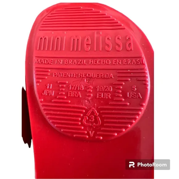 Mini Melissa Mary Jane Red Mickey &amp; Minnie Kissing Shoes Toddler Size 5